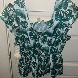Leaf peplum shirt